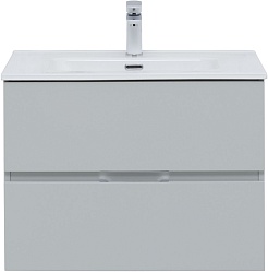 Aquanet Мебель для ванной Алвита New 70 2 ящика подвесная серая матовая – фотография-2